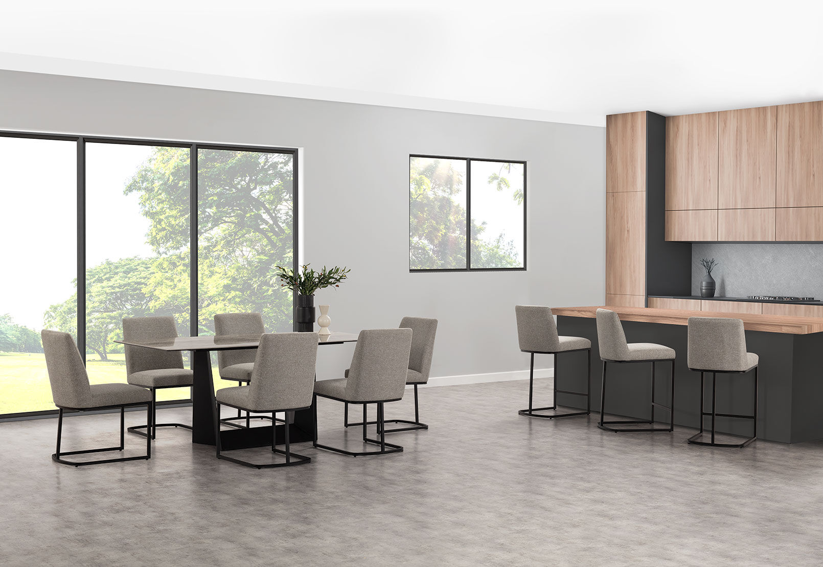 MILAS - 7 Piece Suite with Nevis Dining Chairs MILAS