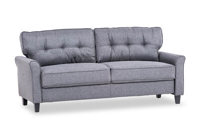 STEVENS - Charcoal 3 Seat Sofa