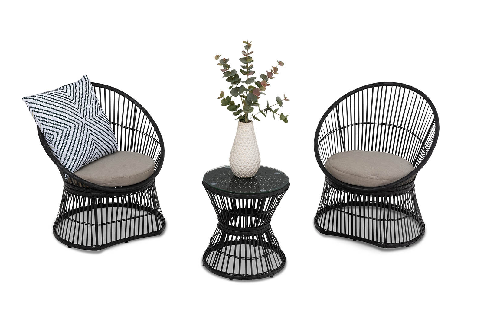 ORTIZ - Black 3 Piece Outdoor Patio Set ORTIZ