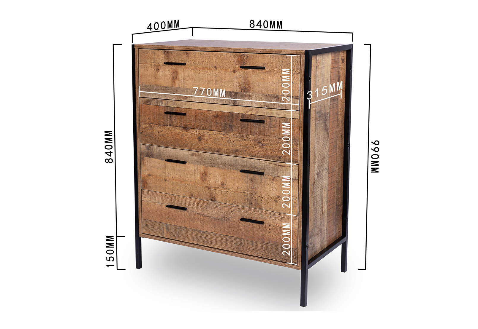 ALAN - 4 Drawer Tall Chest ALAN